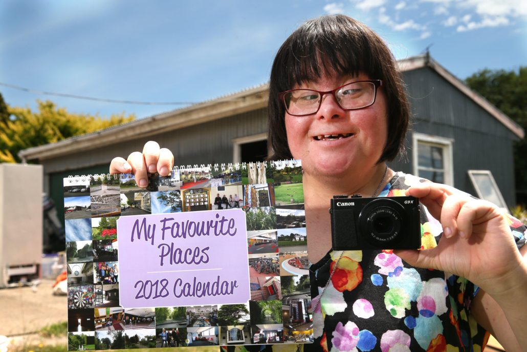Rosanne Zyskowski with her calendar