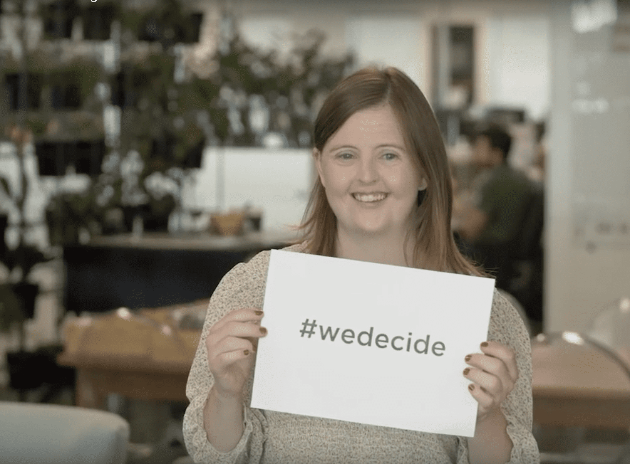  “We Decide” message from Down syndrome community