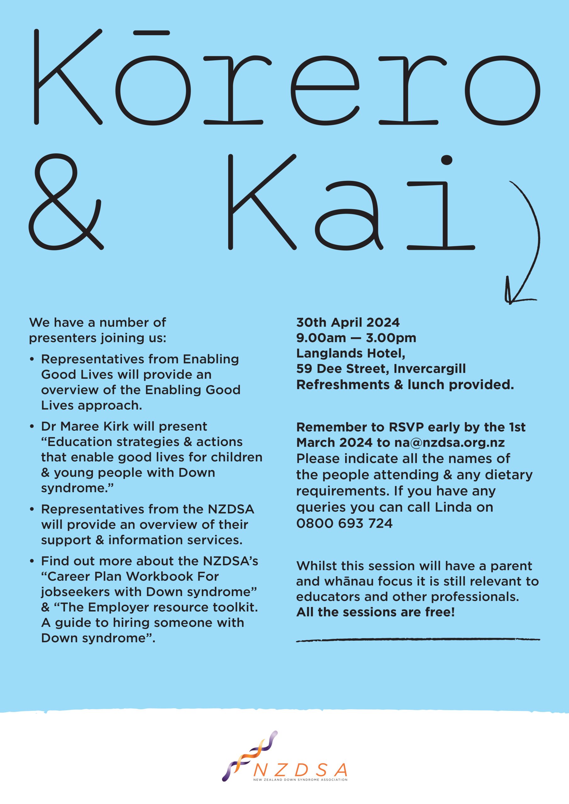 Korero & Kai Invercargill Flyer