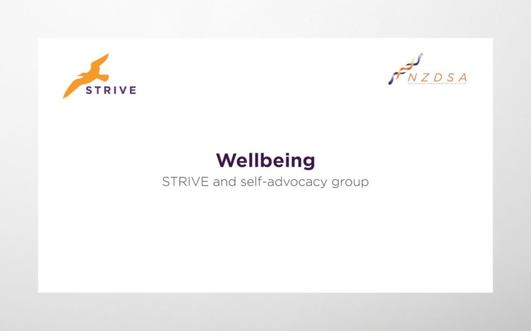 Wellbeing STRIVE and self-advocacy group (WEBINAR)